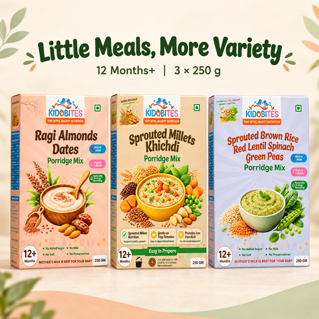 KIDOBITES Mealtime Variety Combo | 12 Months+ | 3 × 250 g