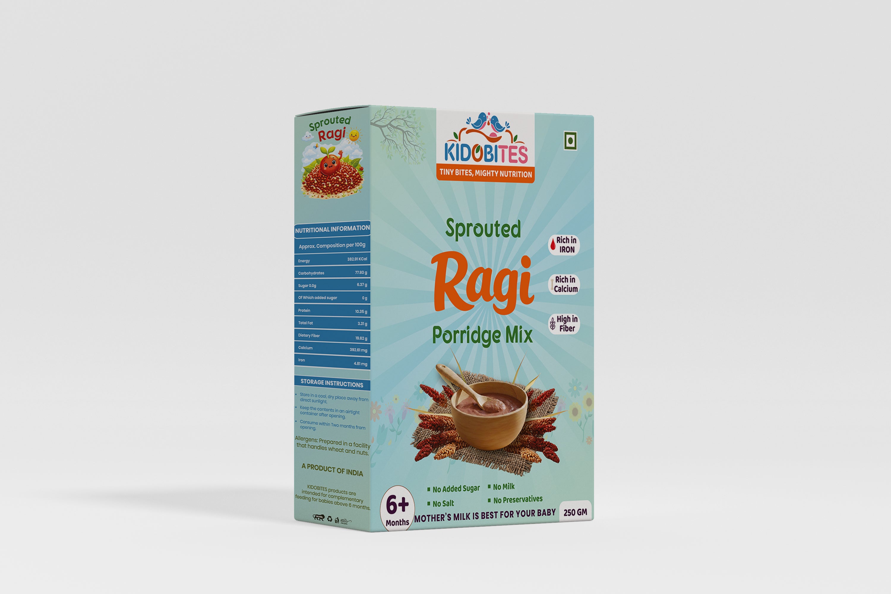 Organic Sprouted Ragi Porridge Mix For Babies |6 Months+ | 250 gm