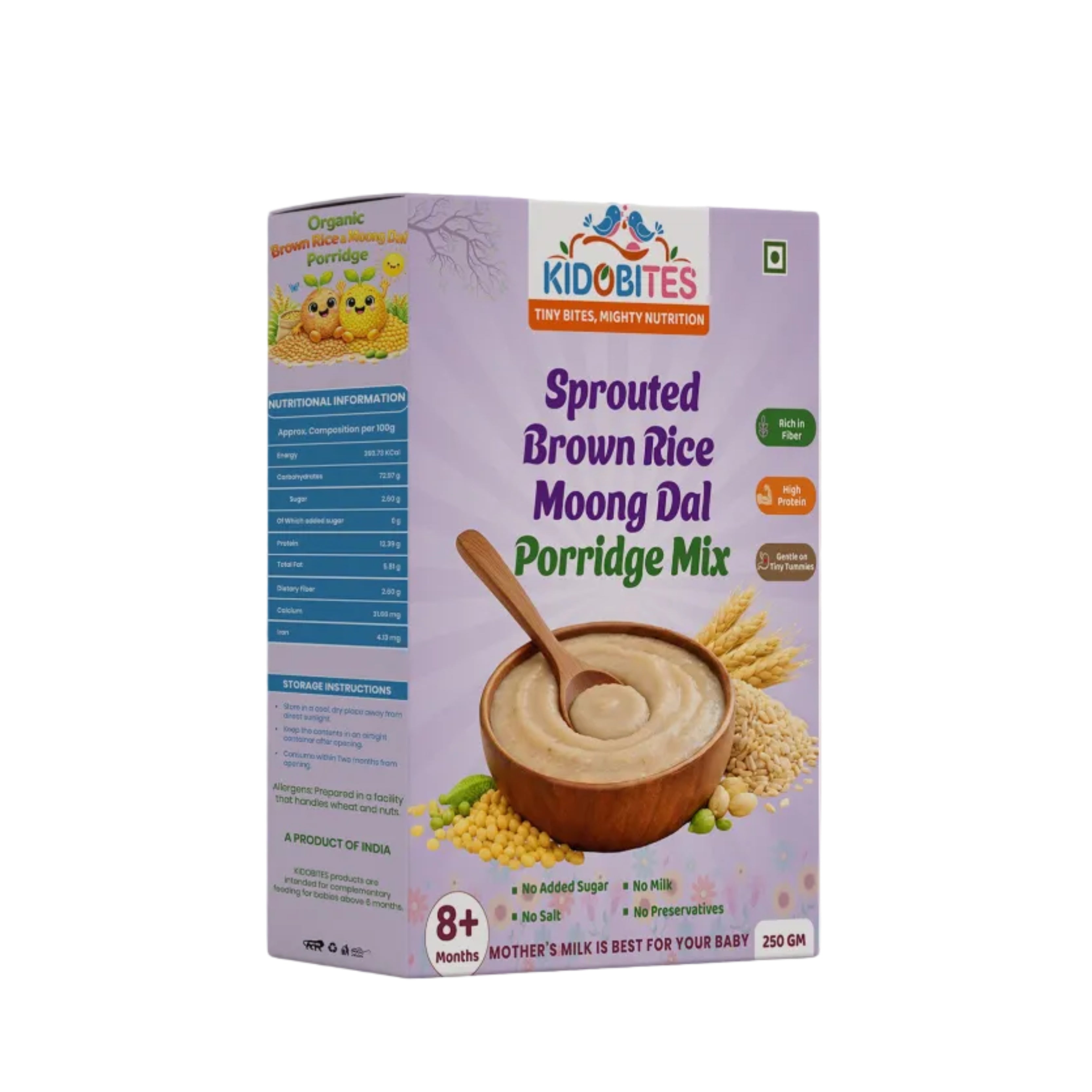 Sprouted Brown Rice Moong Dal Porridge Mix For Babies | 8 Months+ | 250 gm