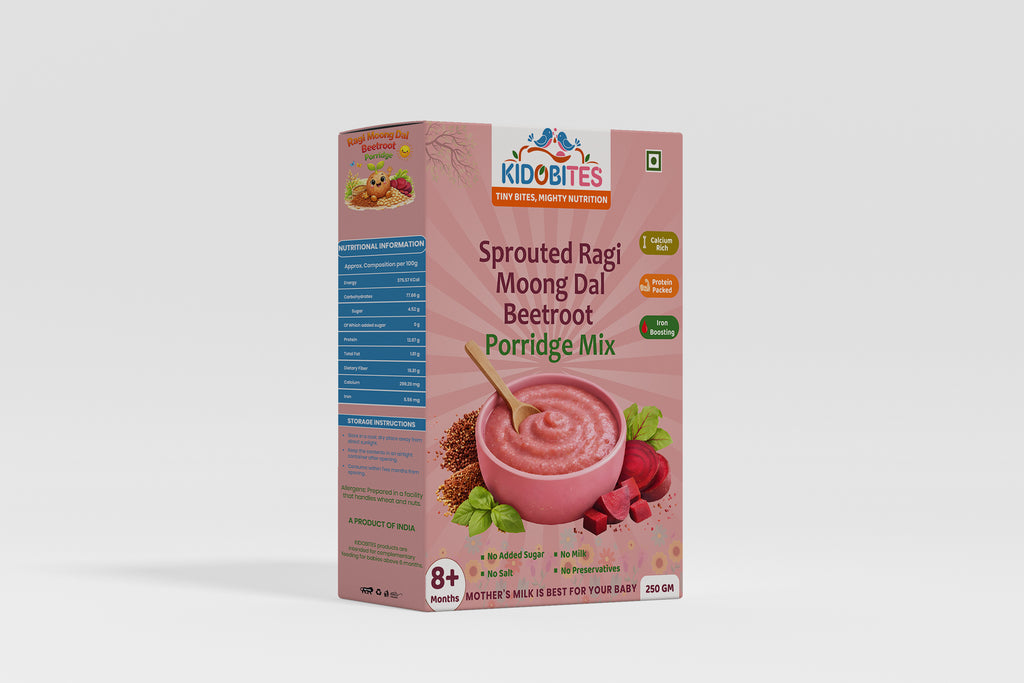 Sprouted Ragi Moong Dal Beetroot Porridge Mix For Babies | 8 Months+ | 250 gm