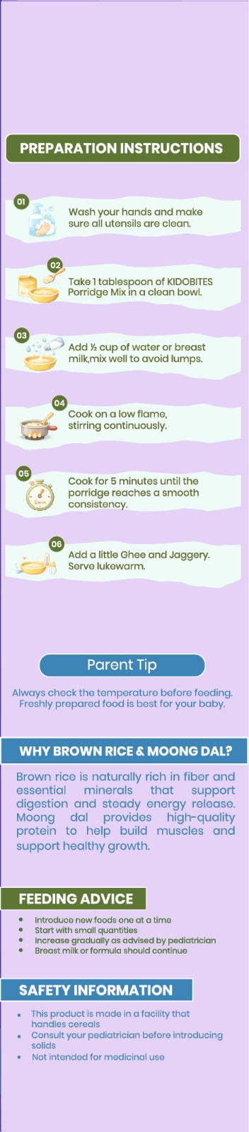 Sprouted Brown Rice Moong Dal Porridge Mix For Babies | 8 Months+ | 250 gm