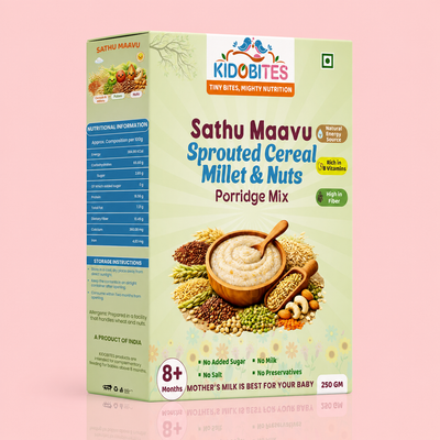 Sathu Maavu Sprouted Cereal Millet & Nuts Porridge Mix For Babies | 8 Months+ | 250 gm
