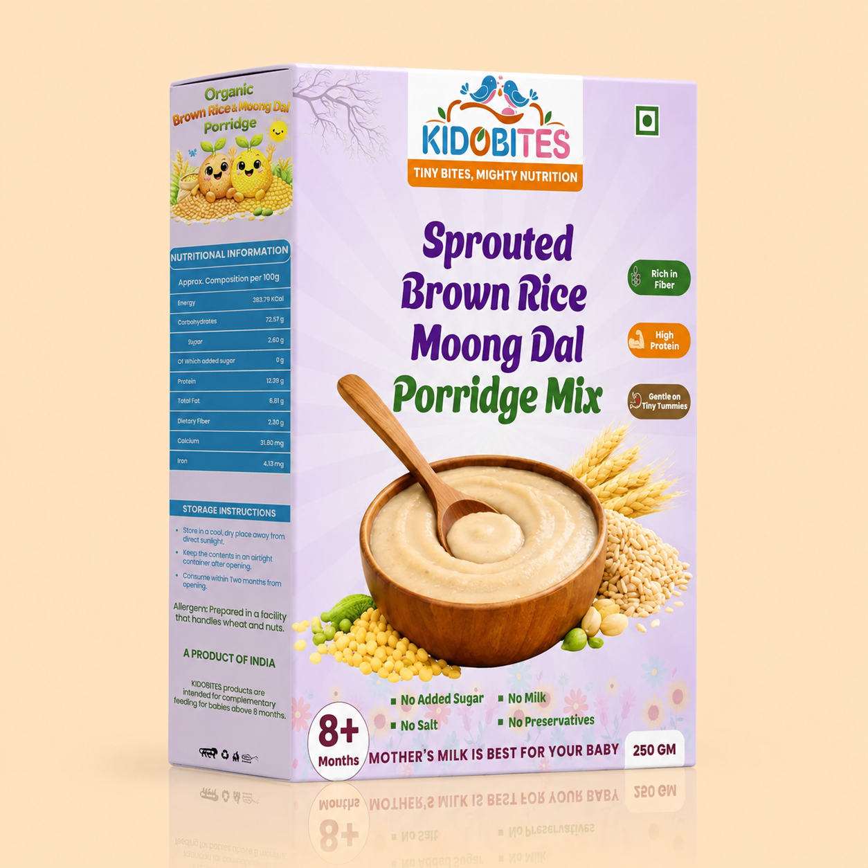 Sprouted Brown Rice Moong Dal Porridge Mix For Babies | 8 Months+ | 250 gm