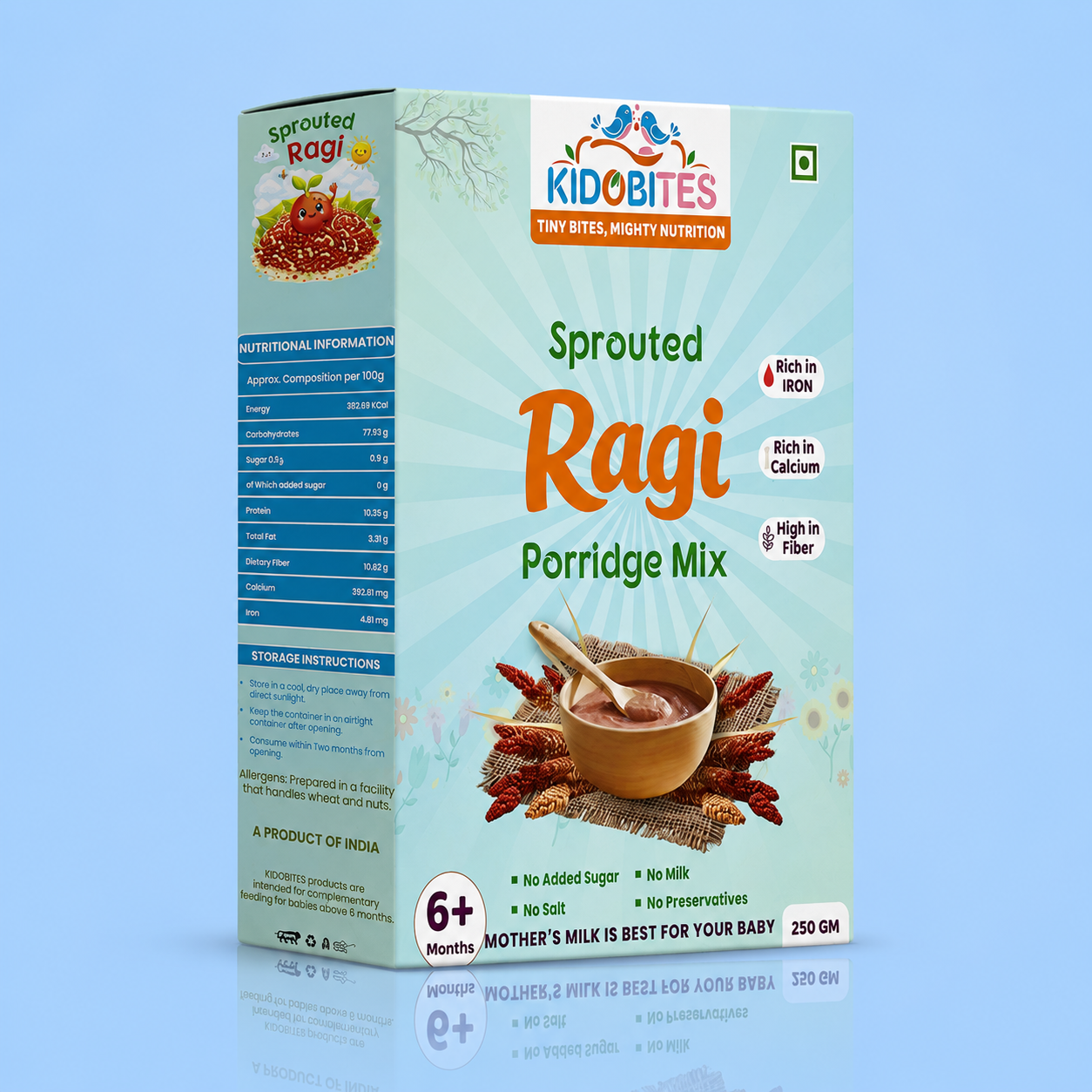 Organic Sprouted Ragi Porridge Mix For Babies |6 Months+ | 250 gm