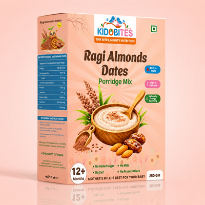 Sprouted Ragi Almond Dates Porridge Mix For Babies | 12 Months+ | 250 gm