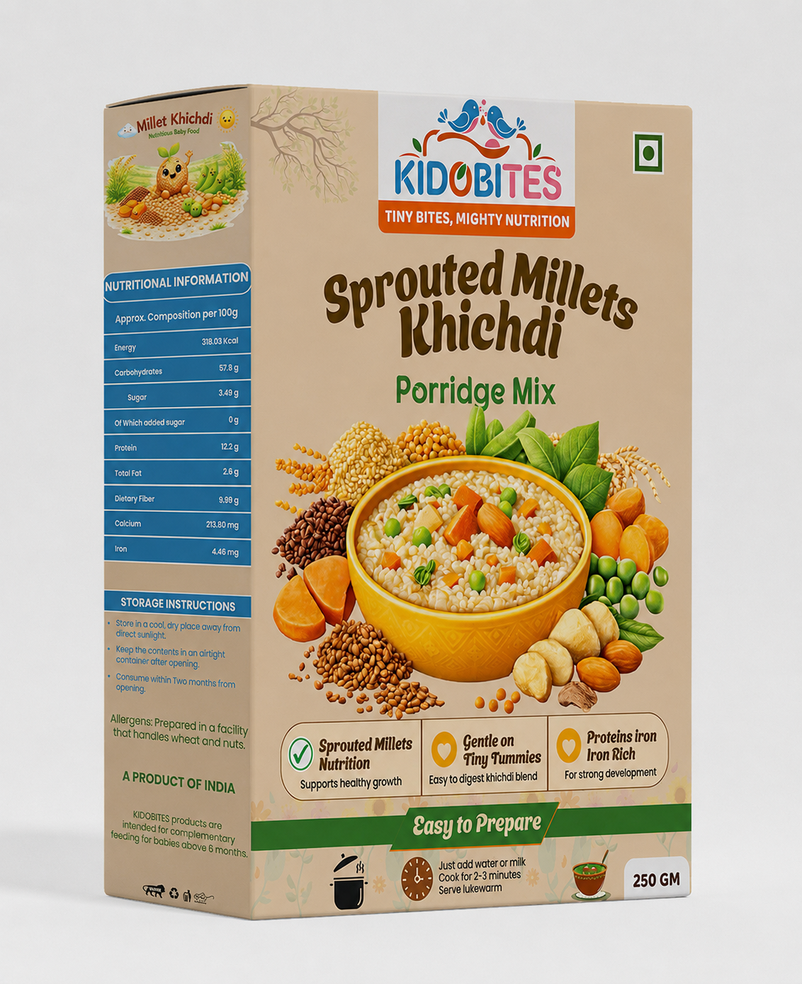 KIDOBITES Mealtime Variety Combo | 12 Months+ | 3 × 250 g