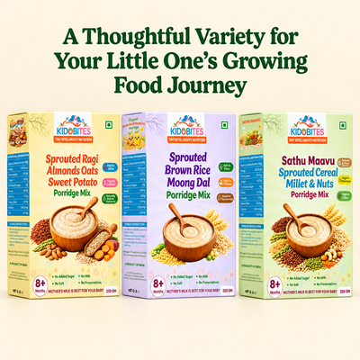 KIDOBITES Porridge Variety Combo | 8 Months+ | 3 × 250 g