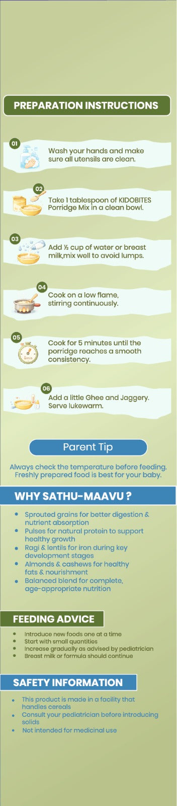 Sathu Maavu Sprouted Cereal Millet & Nuts Porridge Mix For Babies | 8 Months+ | 250 gm